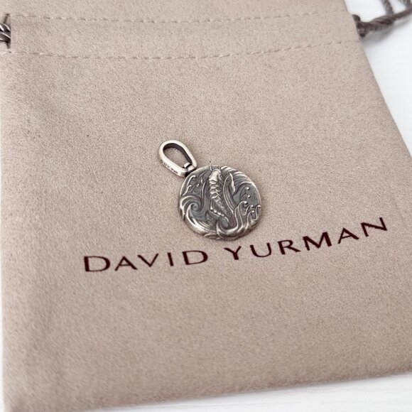 David Yurman Men's .925 Sterling Silver Dragon Pendant Amulet - Picture 2 of 5